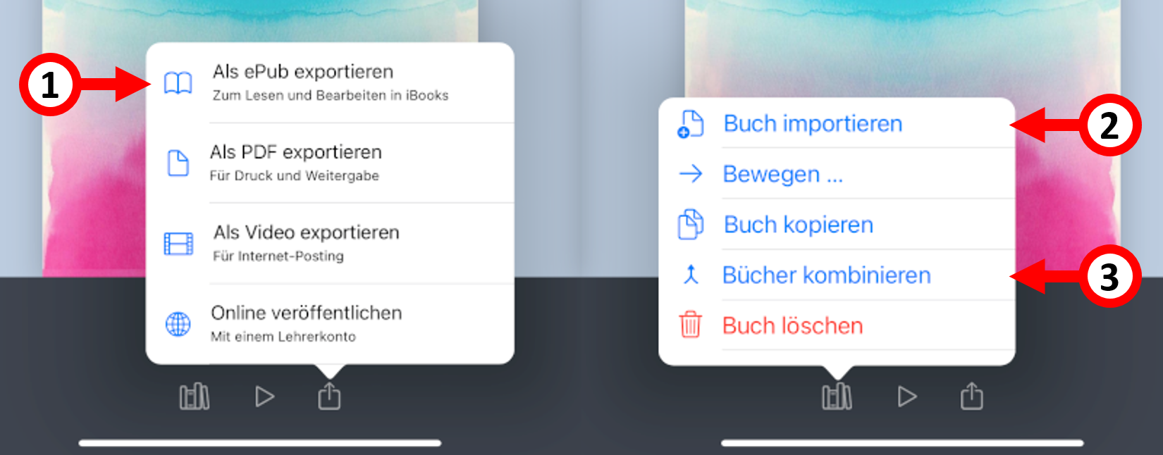 Arbeiten mit Book Creator – Export und Import