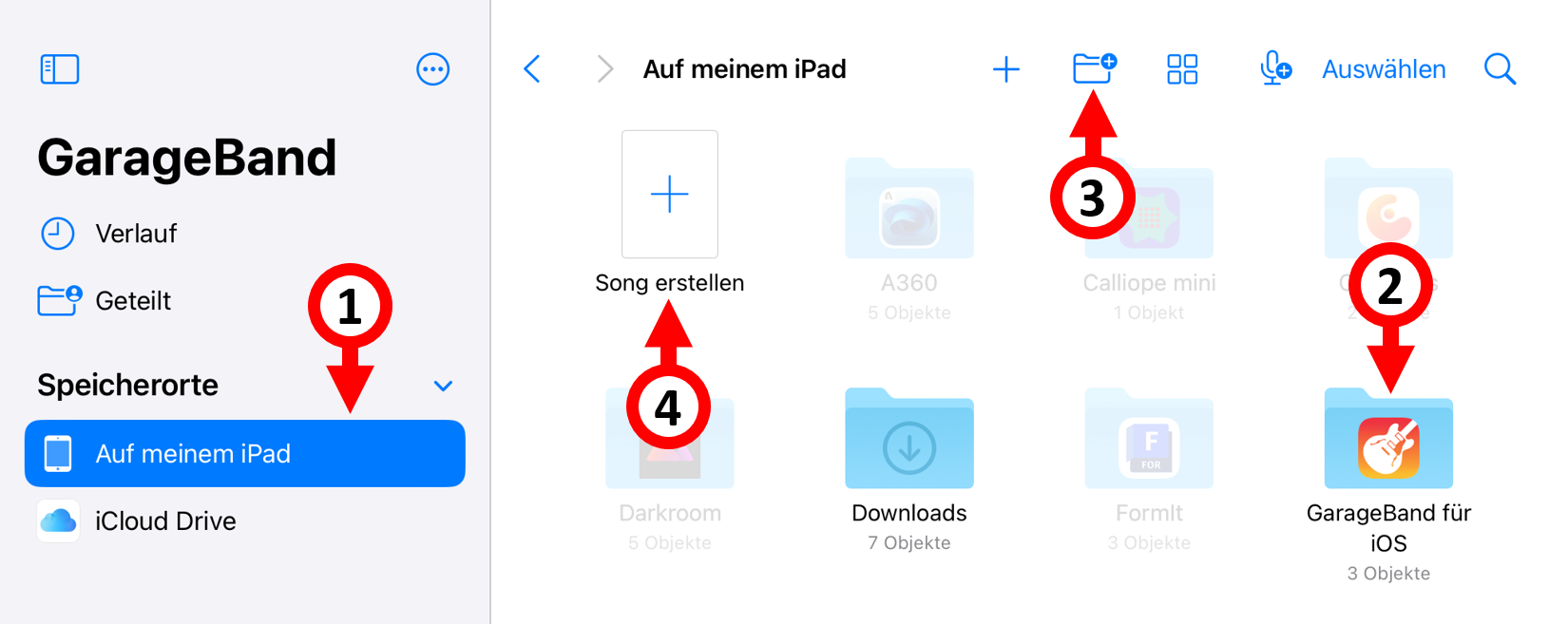 Arbeiten mit Garageband