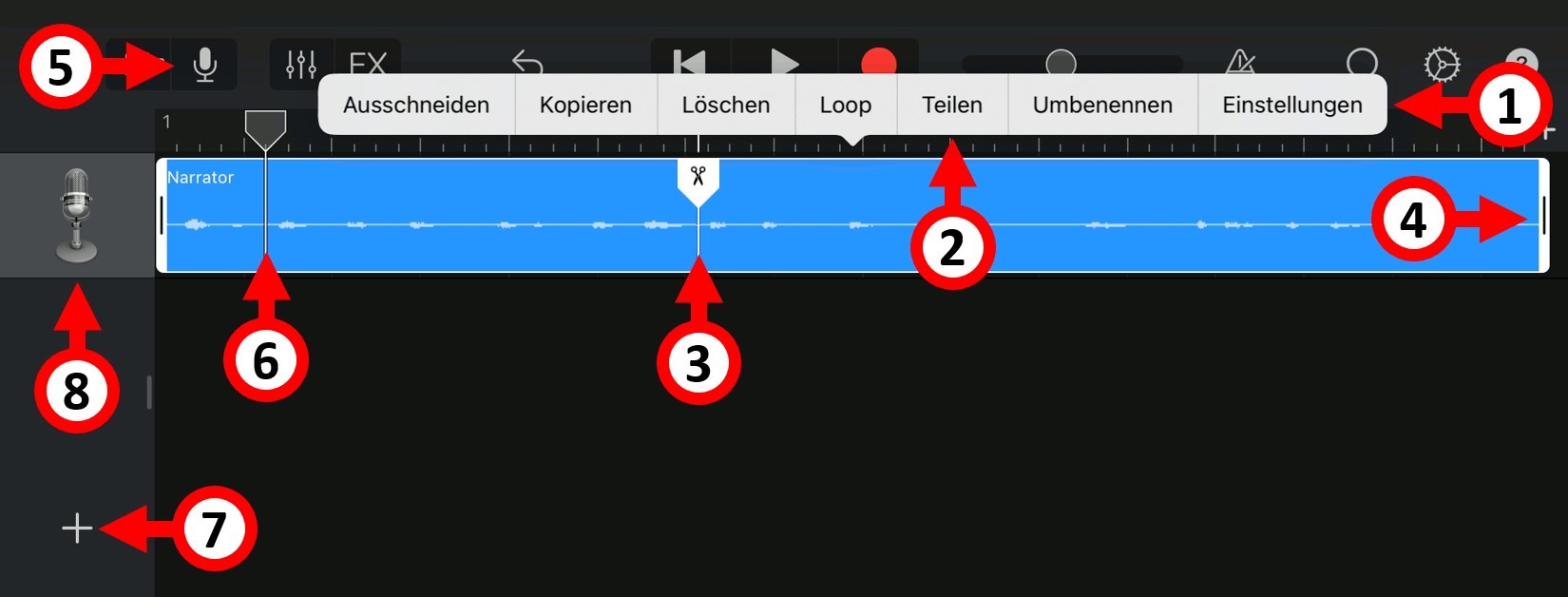 Arbeiten mit Garageband