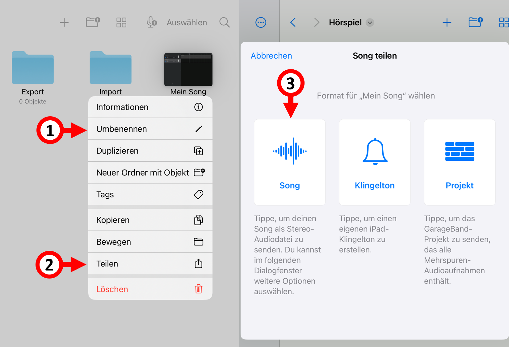 Arbeiten mit Garageband