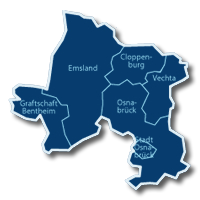 Kartenausschnitt Südwest Niedersachsen
